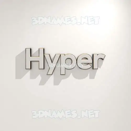 hyper in White Logo Warm style - 3D name wallpaper