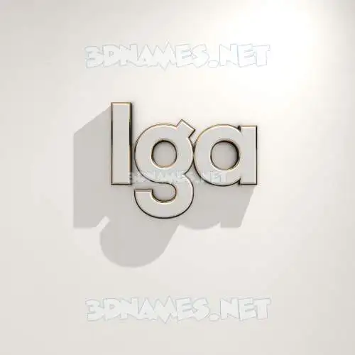 iga in White Logo Warm style - 3D name wallpaper