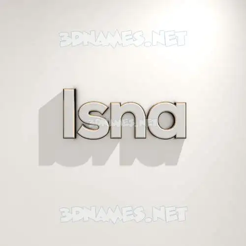 isna in White Logo Warm style - 3D name wallpaper