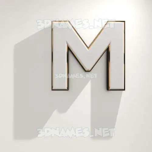 m in White Logo Warm style - 3D name wallpaper