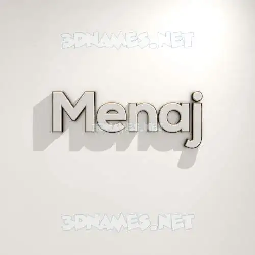 menaj in White Logo Warm style - 3D name wallpaper