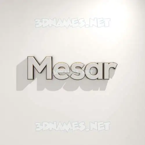 mesar in White Logo Warm style - 3D name wallpaper