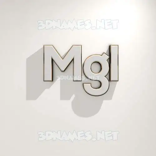mgl in White Logo Warm style - 3D name wallpaper