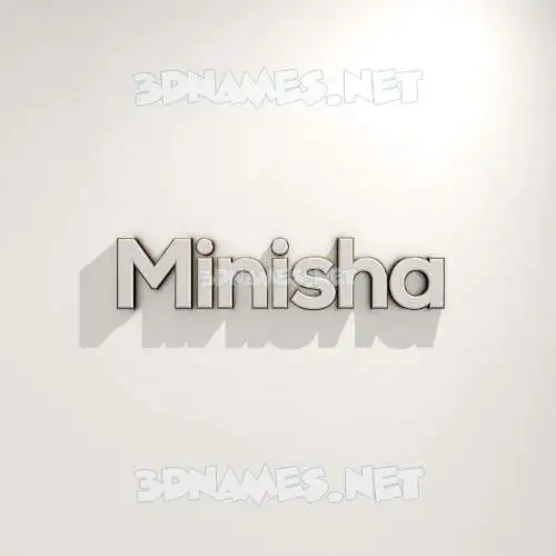 minisha in White Logo Warm style - 3D name wallpaper