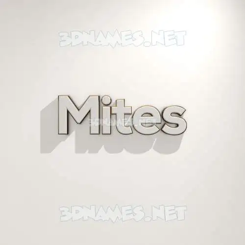 mites in White Logo Warm style - 3D name wallpaper
