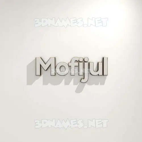 mofijul in White Logo Warm style - 3D name wallpaper