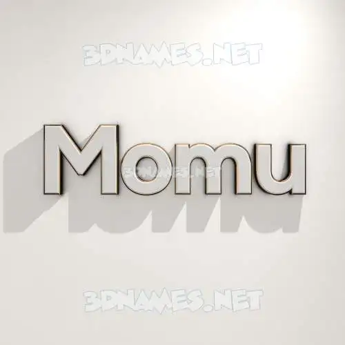 momu in White Logo Warm style - 3D name wallpaper