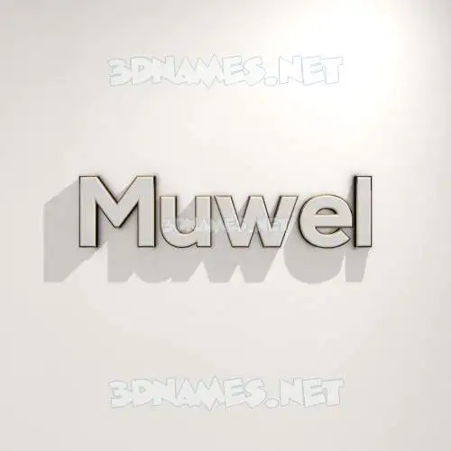 muwel in White Logo Warm style - 3D name wallpaper