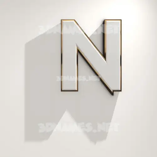 n in White Logo Warm style - 3D name wallpaper