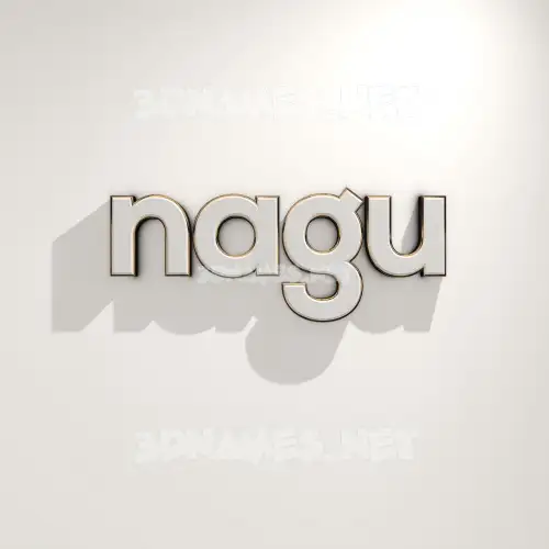 nagu in White Logo Warm style - 3D name wallpaper