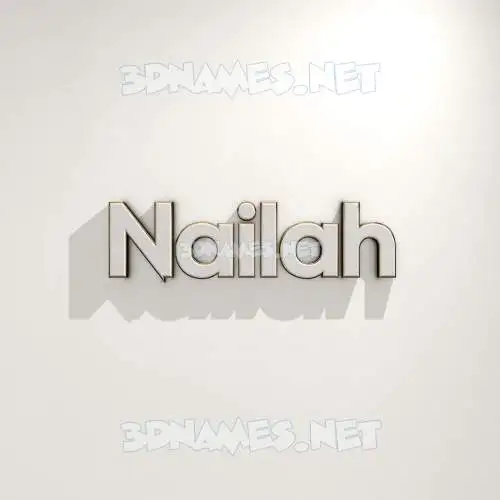 nailah in White Logo Warm style - 3D name wallpaper