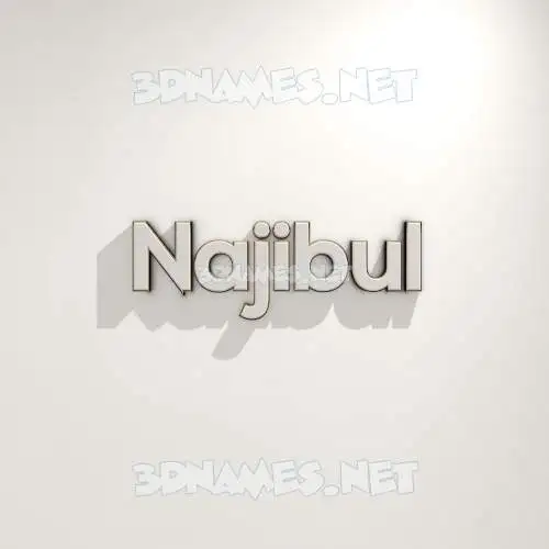 najibul in White Logo Warm style - 3D name wallpaper