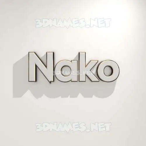 nako in White Logo Warm style - 3D name wallpaper