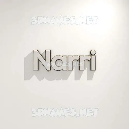narri in White Logo Warm style - 3D name wallpaper