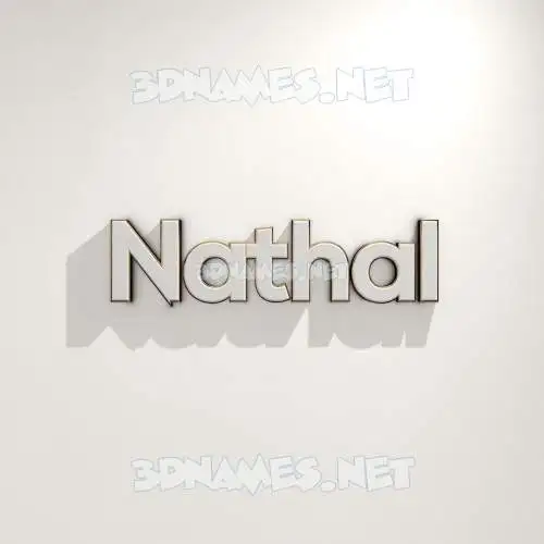 nathal in White Logo Warm style - 3D name wallpaper