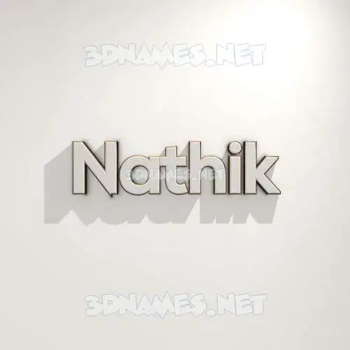 nathik in White Logo Warm style - 3D name wallpaper