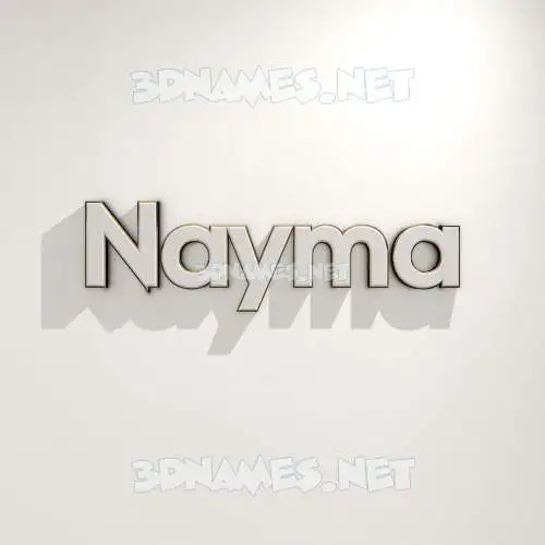 nayma in White Logo Warm style - 3D name wallpaper