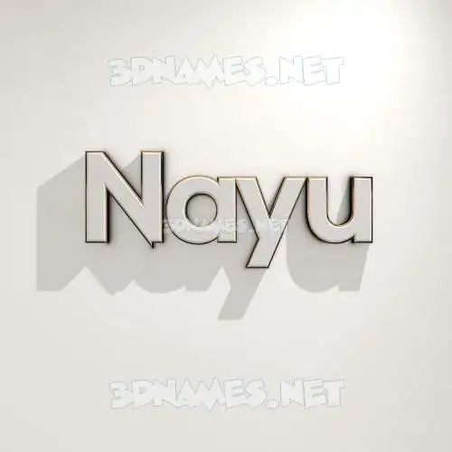 nayu in White Logo Warm style - 3D name wallpaper