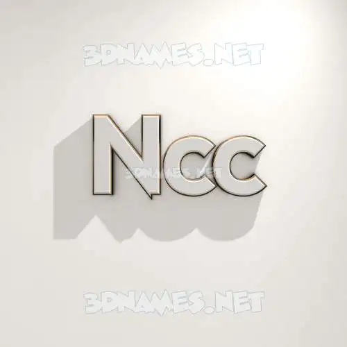 ncc in White Logo Warm style - 3D name wallpaper