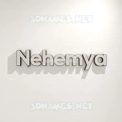 nehemya in White Logo Warm style - 3D name wallpaper