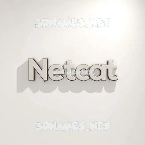 netcat in White Logo Warm style - 3D name wallpaper