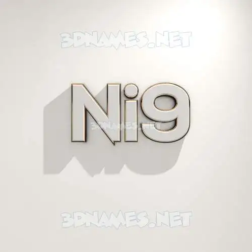 ni9 in White Logo Warm style - 3D name wallpaper ni9 in White Logo Warm style - 3D name wallpaper