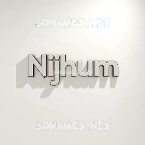 nijhum in White Logo Warm style - 3D name wallpaper