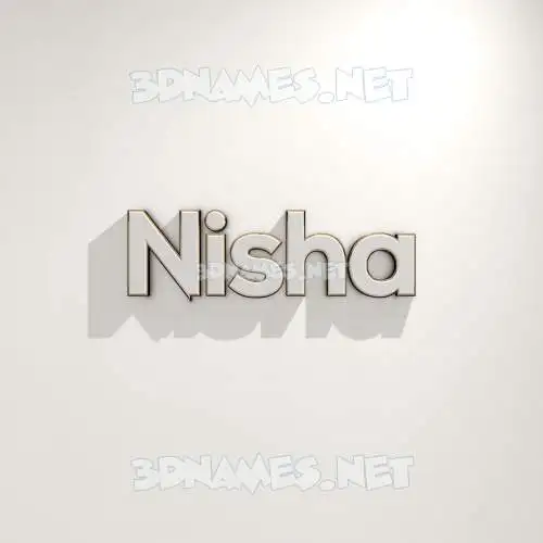 nisha in White Logo Warm style - 3D name wallpaper