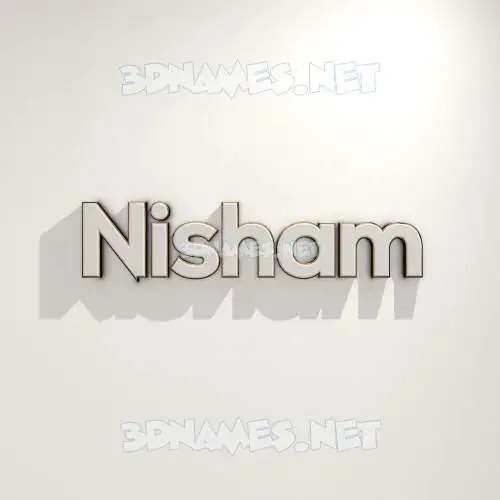 nisham in White Logo Warm style - 3D name wallpaper