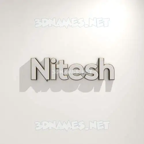 nitesh in White Logo Warm style - 3D name wallpaper