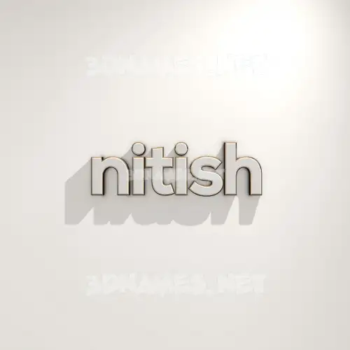 nitish in White Logo Warm style - 3D name wallpaper