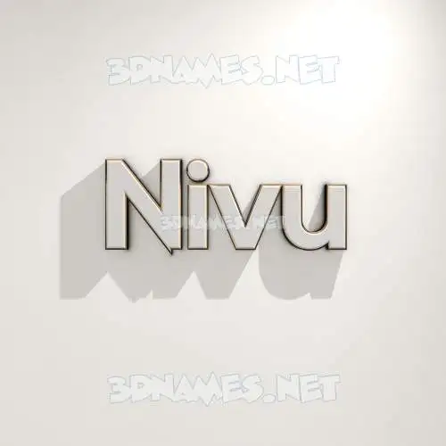 nivu in White Logo Warm style - 3D name wallpaper