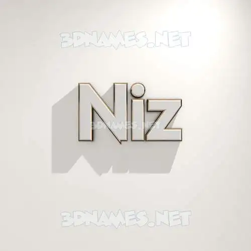 niz in White Logo Warm style - 3D name wallpaper