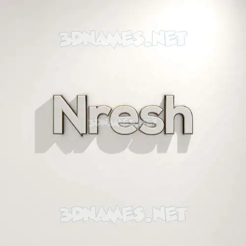nresh in White Logo Warm style - 3D name wallpaper