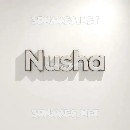 nusha in White Logo Warm style - 3D name wallpaper