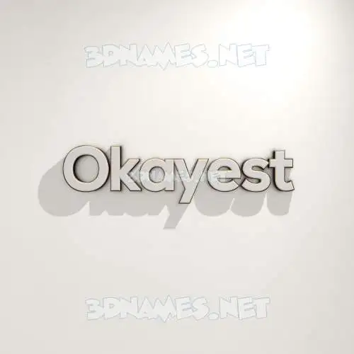 okayest in White Logo Warm style - 3D name wallpaper