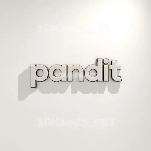 pandit in White Logo Warm style - 3D name wallpaper