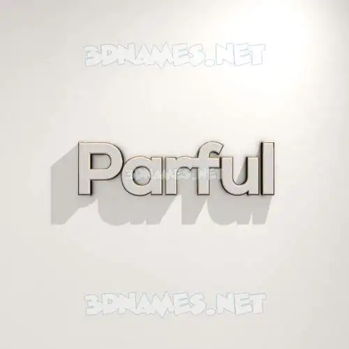 parful in White Logo Warm style - 3D name wallpaper