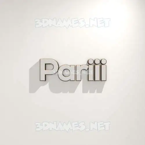 pariii in White Logo Warm style - 3D name wallpaper