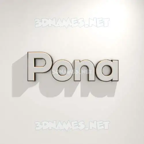 pona in White Logo Warm style - 3D name wallpaper