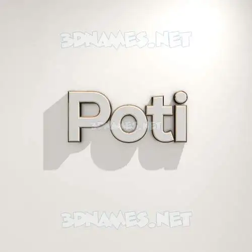 poti in White Logo Warm style - 3D name wallpaper poti in White Logo Warm style - 3D name wallpaper