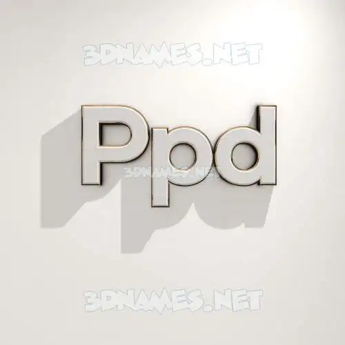 ppd in White Logo Warm style - 3D name wallpaper