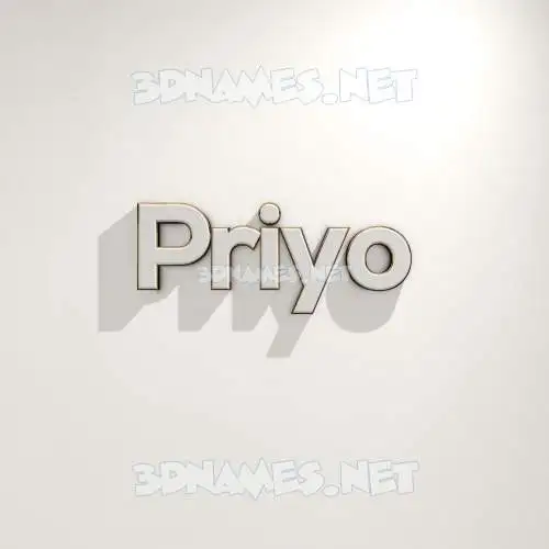 priyo in White Logo Warm style - 3D name wallpaper