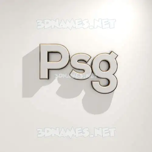 psg in White Logo Warm style - 3D name wallpaper