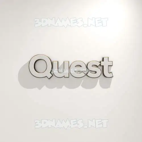 quest in White Logo Warm style - 3D name wallpaper