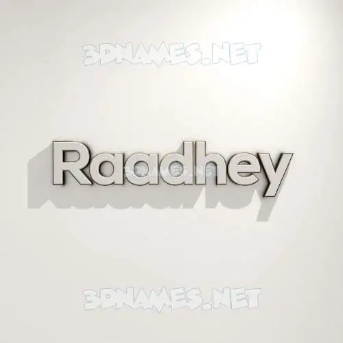 raadhey in White Logo Warm style - 3D name wallpaper