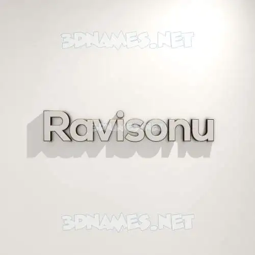 ravisonu in White Logo Warm style - 3D name wallpaper