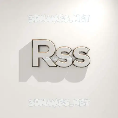 rss in White Logo Warm style - 3D name wallpaper