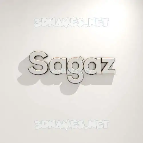 sagaz in White Logo Warm style - 3D name wallpaper