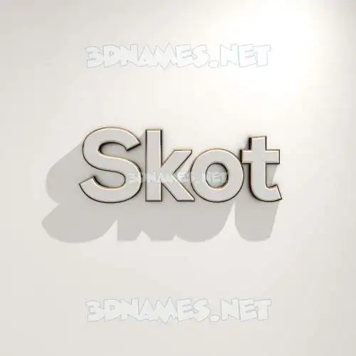 skot in White Logo Warm style - 3D name wallpaper